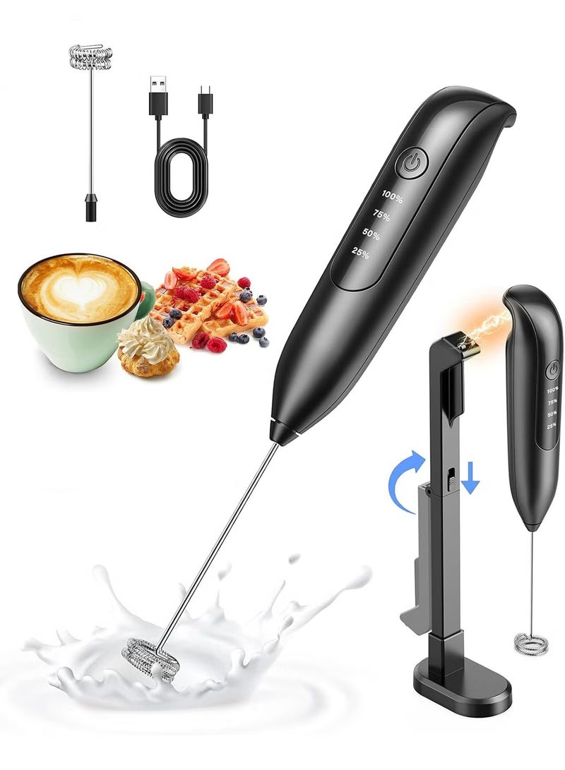 Xpert Pro Milk Frother with Double Whisk - USB-C Rechargeable, 3-Speed Handheld Foam Maker - Low Noise & Portable for Latte, Cappuccino, Matcha, Hot Chocolate, Baking - Image 2
